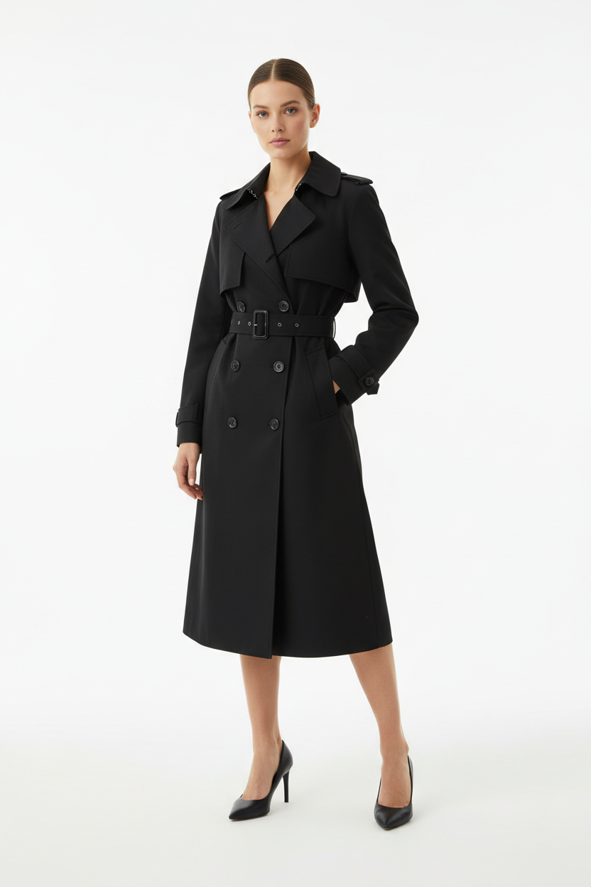 Trench Coat Femme — coloris noir profond